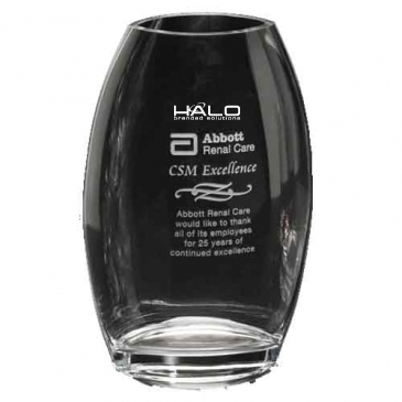 Clear Oval Vase 10-1/2"