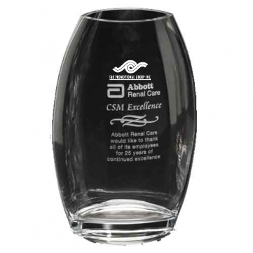 Clear Oval Vase 10-1/2"