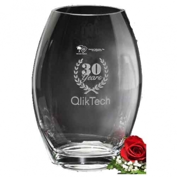 Clear Oval Vase 12"