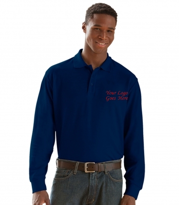 Long Sleeve Soft-Blend Double-Tuck Pique Polo