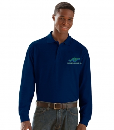 Long Sleeve Soft-Blend Double-Tuck Pique Polo