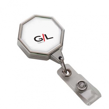 Chrome JUMBO Octagon Badge Reel
