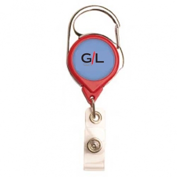 Carabiner Badge Reel w/ Belt Clip (opaque colors)