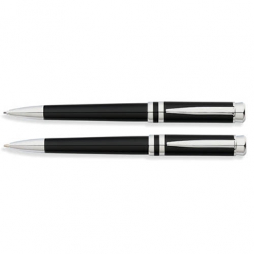 Freemont Deco Black Lacquer Ballpoint Pen and 0.9mm Pencil Set