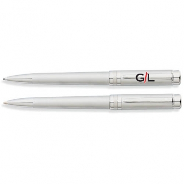 Freemont Satin Chrome Ballpoint Pen and 0.9mm Pencil Set