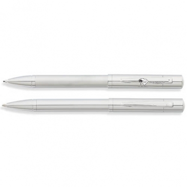 Greenwich Satin Chrome Ballpoint Pen and 0.9mm Pencil Set