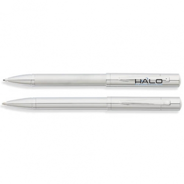 Greenwich Satin Chrome Ballpoint Pen and 0.9mm Pencil Set