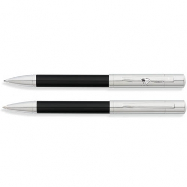 Greenwich Chrome & Black Ballpoint Pen & 0.9mm Pencil Set