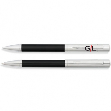 Greenwich Chrome & Black Ballpoint Pen & 0.9mm Pencil Set