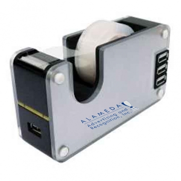Desktop Tape Dispenser & 4-Port USB Hub