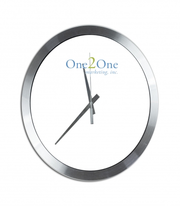 "BRIDGE" 14" Brushed Metal Wall Clock