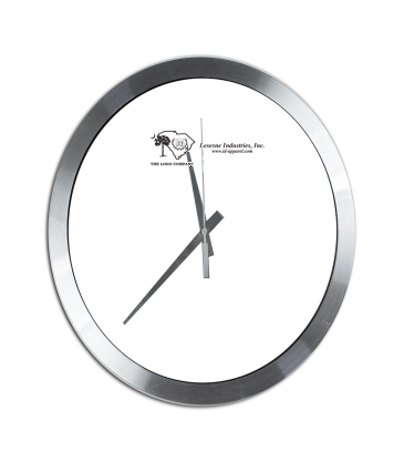 "BRIDGE" 14" Brushed Metal Wall Clock
