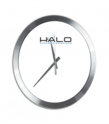 "BRIDGE" 14" Brushed Metal Wall Clock