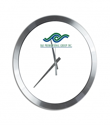 "BRIDGE" 14" Brushed Metal Wall Clock