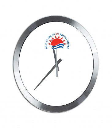 "BRIDGE" 14" Brushed Metal Wall Clock