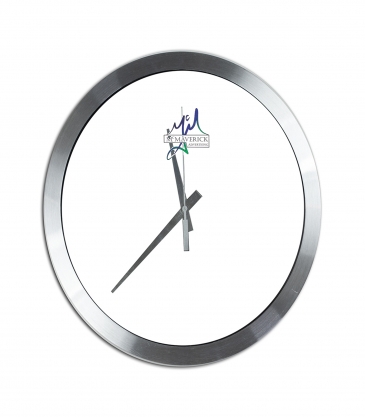 "BRIDGE" 14" Brushed Metal Wall Clock