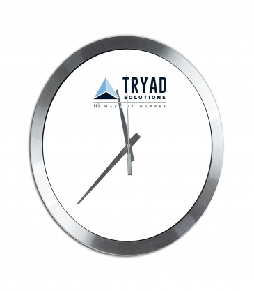 "BRIDGE" 14" Brushed Metal Wall Clock