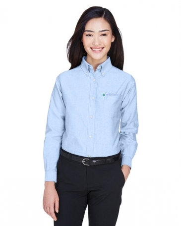 UltraClub Ladies' Classic Wrinkle-Resistant Long-Sleeve Oxford