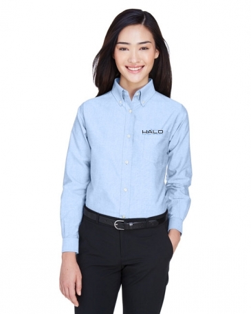 UltraClub Ladies' Classic Wrinkle-Resistant Long-Sleeve Oxford