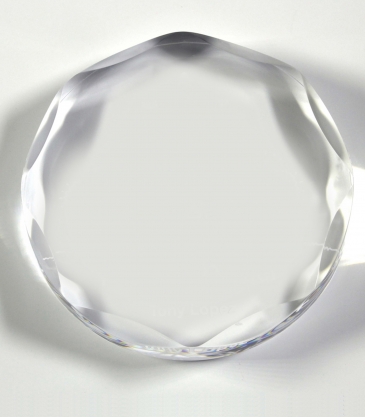 Scalloped Circle Paperweight Award - 4” dia x 3/4”