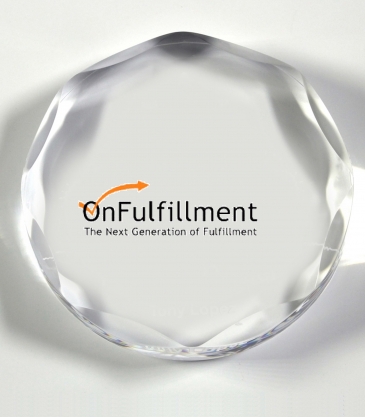 Scalloped Circle Paperweight Award - 4” dia x 3/4”