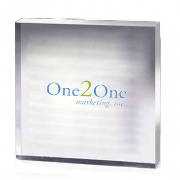 Square Acrylic Paperweight - 4” x 4” x 1/2”