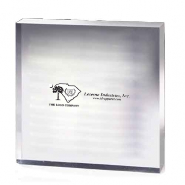 Square Acrylic Paperweight - 4” x 4” x 1/2”