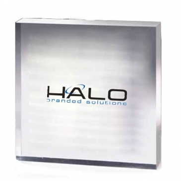 Square Acrylic Paperweight - 4” x 4” x 1/2”