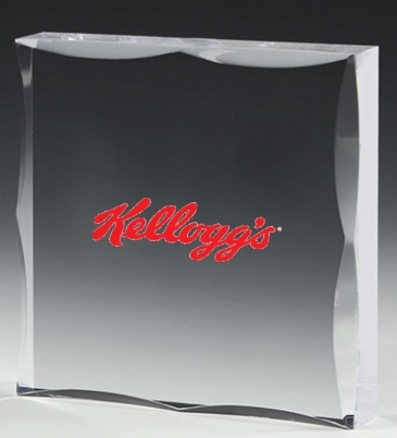 Scalloped Acrylic Paperweight Awards - 4” x 4” x 3/4”