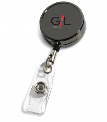 30” Cord Gunmetal Colored Solid Metal Retractable Badge