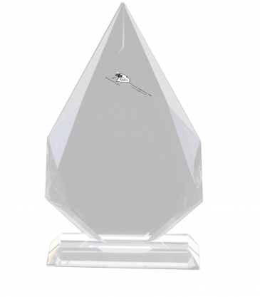 11" Crystal Image Angular Flame on Marble Base