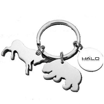 Bull And Bear Keytag With Pouch