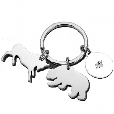 Bull And Bear Keytag With Pouch