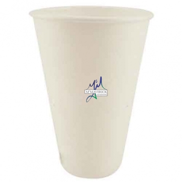 16 Oz. Eco-Friendly Solid White Cups - High Lines