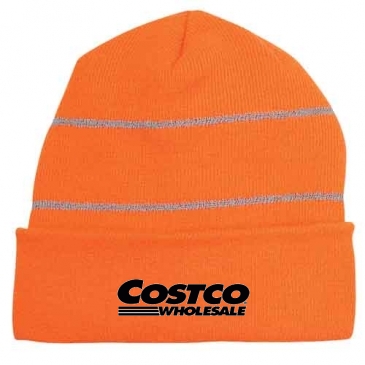 Knit Cuff Beanie With Reflective Stripes_Embroidered