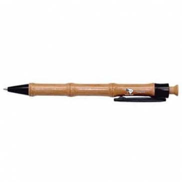 Bamboo Ballpoint Clicker Pen with Clip