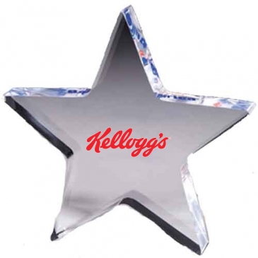 3/4" Star Acrylic Paperweight - 5” x 5” x 3/4”
