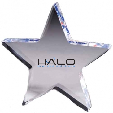 3/4" Star Acrylic Paperweight - 5” x 5” x 3/4”