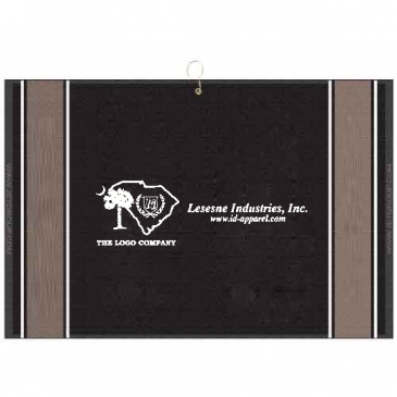 16" X 24" Designer Woven Golf Towel W/ 2 Scrubbers