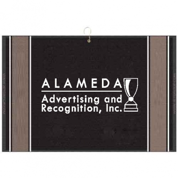 16" X 24" Designer Woven Golf Towel W/ 2 Scrubbers