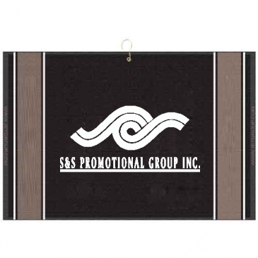 16" X 24" Designer Woven Golf Towel W/ 2 Scrubbers