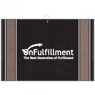 16" X 24" Designer Woven Golf Towel W/ 2 Scrubbers
