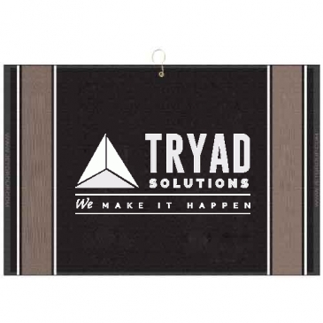 16" X 24" Designer Woven Golf Towel W/ 2 Scrubbers