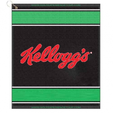 16" X 19" Designer Woven Golf Towel W/ Scrubbers
