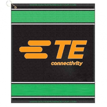 16" X 19" Designer Woven Golf Towel W/ Scrubbers