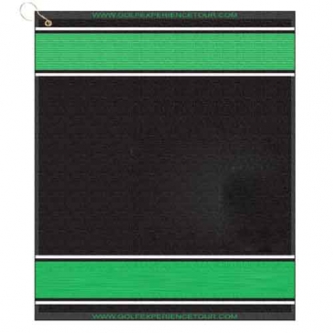 16" X 19" Designer Woven Golf Towel W/ Scrubbers