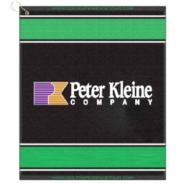 16" X 19" Designer Woven Golf Towel W/ Scrubbers