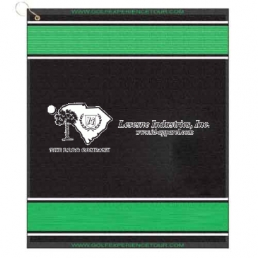16" X 19" Designer Woven Golf Towel W/ Scrubbers