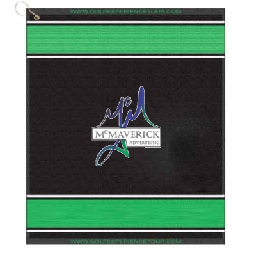 16" X 19" Designer Woven Golf Towel W/ Scrubbers