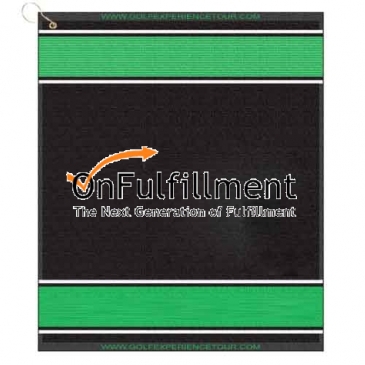 16" X 19" Designer Woven Golf Towel W/ Scrubbers